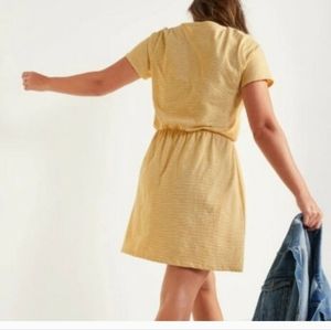 Old Navy mustard Cinched Waist 100% cotton  Mini Dress Sz L minimalist